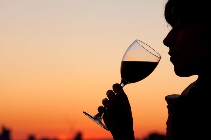 Woman Drinking Wine